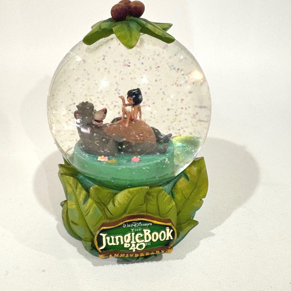 Disney Store The Jungle Book 40th Anniversary Snow Globe Baloo Mowgli Floating